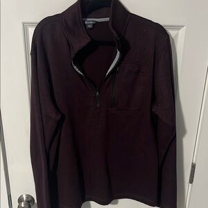 Eddie Bauer Purple Zip Up Sweater with Stand-Up Collar